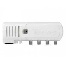 Televes KTV/pientalovahvistin 1 in, 3 out(2+TV), 5-65/87.5-862MHz, -7/18dB (TV 12dB), 106dBuV